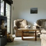 Wohnzimmer Ferienhaus mit Kaminofen